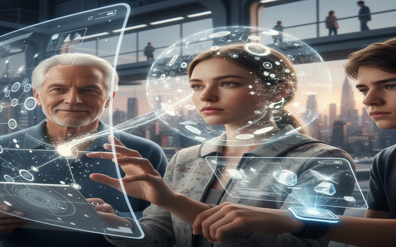 Futuristic visualization of AI-powered adaptive learning systems with personalized content delivery